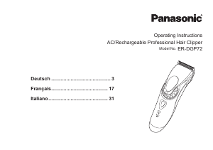 Manuale Panasonic ER-DGP72 Tagliacapelli
