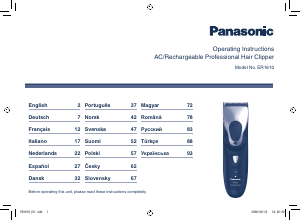 Mode d’emploi Panasonic ER-1610 Tondeuse