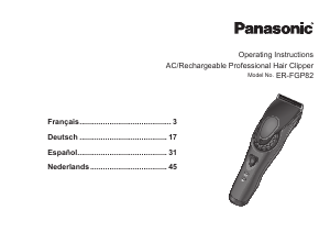 Handleiding Panasonic ER-FGP82 Tondeuse