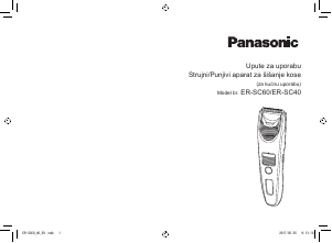 Priručnik Panasonic ER-SC40 Šišač za kosu