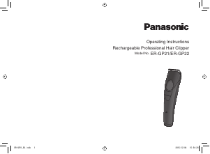 Handleiding Panasonic ER-GP22 Tondeuse