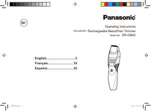 Mode d’emploi Panasonic ER-GB42 Tondeuse