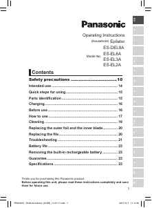 Instrukcja Panasonic ES-EL3A Depilator