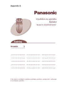 Priručnik Panasonic ES-2057 Epilator
