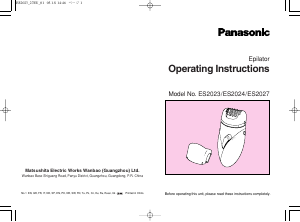 Bruksanvisning Panasonic ES-2027 Epilator
