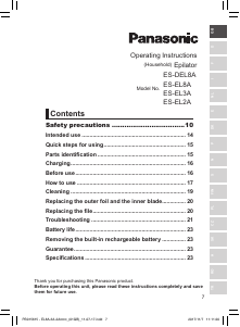 Manual de uso Panasonic ES-EL2A Depiladora
