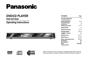 Manual Panasonic DVD-S24EG DVD Player