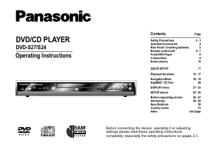 Manual Panasonic DVD-S24EB DVD Player