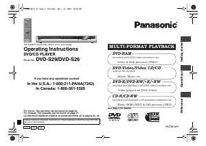 Bruksanvisning Panasonic DVD-S26 DVD spelare