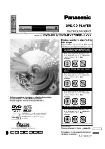 Bruksanvisning Panasonic DVD-RV22PP DVD spelare