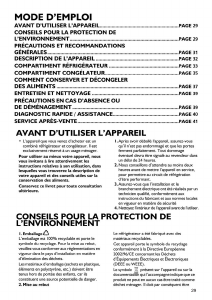 Mode d’emploi Whirlpool ARC 8120/1/AL Réfrigérateur combiné