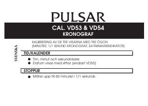 Bruksanvisning Pulsar PT3779X1 Regular Armbandsur