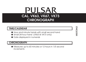 Manual Pulsar PV6003X1 Accelerator Watch