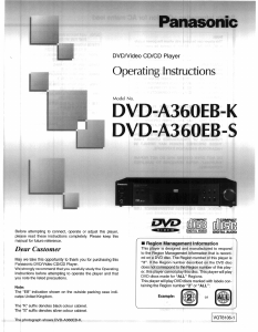 Bruksanvisning Panasonic DVD-A360 DVD spelare