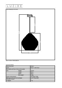 Посібник Lucide 03423/38/30 Saar Лампа