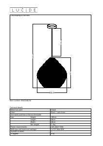 Bruksanvisning Lucide 03423/48/30 Saar Lampa