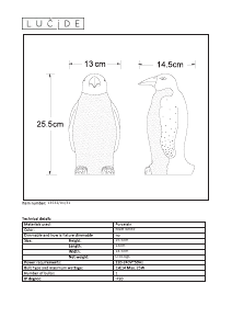 Használati útmutató Lucide 13532/01/31 Pinguin Lámpa