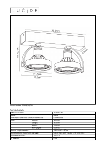 Manual Lucide 22968/24/30 Dorian Lamp