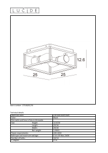 Hướng dẫn sử dụng Lucide 27100/02/30 Carlyn Đèn