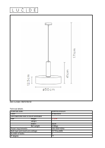 Manual Lucide 30472/50/02 Giada Lamp