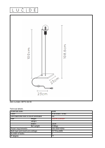 Bruksanvisning Lucide 30771/10/30 Ottelien Lampa