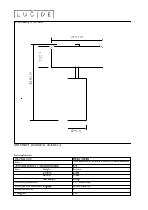 Прирачник Lucide 34540/03/31 Mirasol Светилка