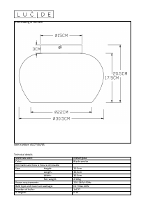 Bruksanvisning Lucide 45177/30/65 Judi Lampa