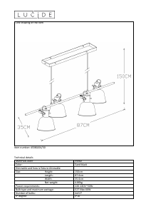 Instrukcja Lucide 45380/04/30 Pia Lampa