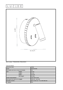 Bruksanvisning Lucide 79201/09/30 Bentjer Lampa