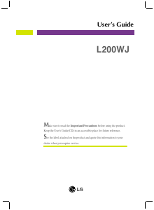 Bruksanvisning LG L200WJ-BF LCD skärm