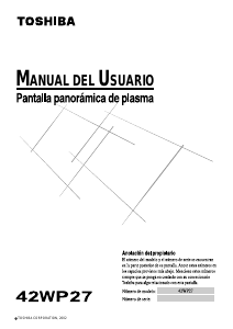 Manual de uso Toshiba 42WP27 Televisor de plasma