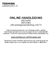 Handleiding Toshiba 24D1333G LED televisie