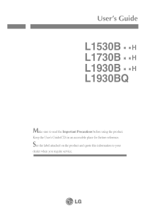 Bruksanvisning LG L1930BQSNH LCD skärm