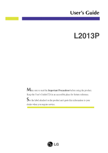 Bruksanvisning LG L2013P LCD skärm