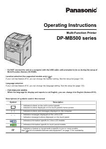 Manual Panasonic DP-MB545CX Multifunctional Printer