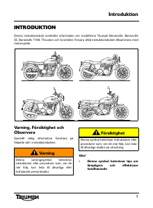 Bruksanvisning Triumph Bonneville SE Motorcykel
