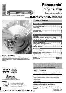 Bruksanvisning Panasonic DVD-S31PC DVD spelare