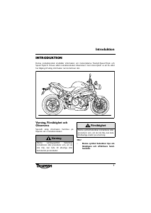 Bruksanvisning Triumph Speed R Triple Motorcykel