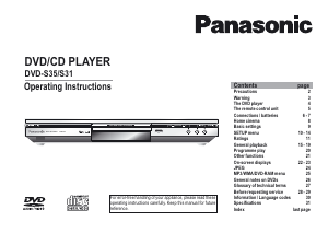 Bruksanvisning Panasonic DVD-S31 DVD spelare