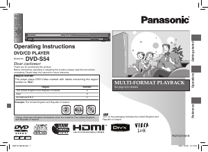 Manual Panasonic DVD-S54 DVD Player