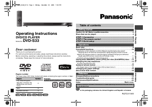 Manual Panasonic DVD-S33 DVD Player