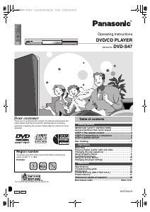 Manual Panasonic DVD-S47PC DVD Player