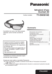 Manuale Panasonic TY-EW3D10E Occhiali 3D