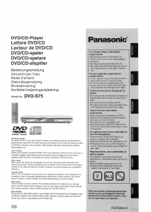 Mode d’emploi Panasonic DVD-S75EG Lecteur DVD