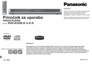 Priročnik Panasonic DVD-S325E DVD-predvajalnik