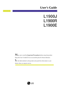 Bruksanvisning LG L1900R-WF LCD skärm