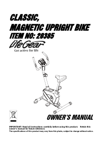 Life gear exercise bike manual sale