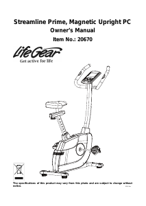 Bruksanvisning LifeGear 20670 Streamline Prime Motionscykel