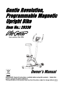 Bruksanvisning LifeGear 20330 Gentle Motionscykel