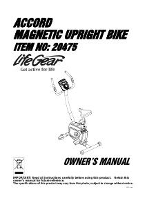 Bruksanvisning LifeGear 20475 Accord Motionscykel